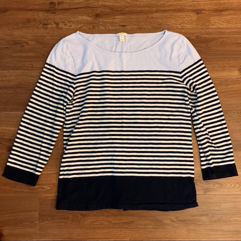 NWOT J.Crew Striped Boatneck Top - Lilac & Navy
